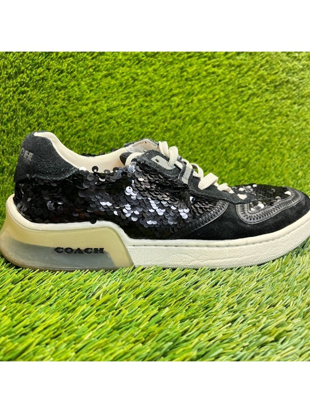 Coach Citysole Court Womens Size 9.5 Black White Athletic Walking Shoes Sneakers